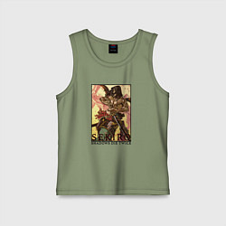 Майка детская хлопок Красавец Секиро, цвет: авокадо