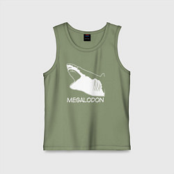 Майка детская хлопок Пасть мегалодона, цвет: авокадо