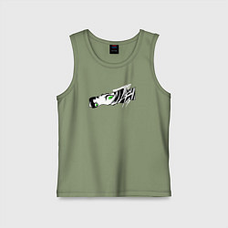 Майка детская хлопок Anime green eyes, цвет: авокадо