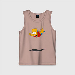 Майка детская хлопок Барт Симпсон - падение, цвет: пыльно-розовый