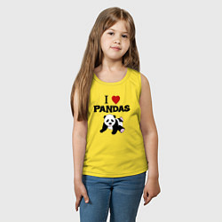 Майка детская хлопок I love Panda - люблю панд, цвет: желтый — фото 2