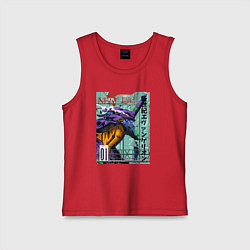 Майка детская хлопок EVA 01 Poster - Evangelion, цвет: красный