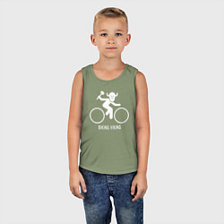 Майка детская хлопок Велосипед - Викинг, цвет: авокадо — фото 2