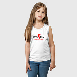 Майка детская хлопок Counter Strike логотип, цвет: белый — фото 2
