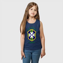 Майка детская хлопок Brasil CBF, цвет: тёмно-синий — фото 2
