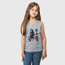 Майка детская хлопок Самурай с мечом в шлеме, цвет: меланж — фото 2