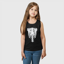 Майка детская хлопок Скелет грудная клетка, цвет: черный — фото 2