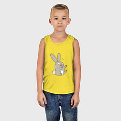 Майка детская хлопок Испуганный кролик, цвет: желтый — фото 2