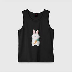 Майка детская хлопок Carrot rabbit, цвет: черный