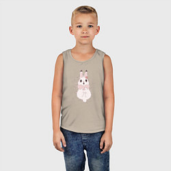 Майка детская хлопок Cute white rabbit, цвет: миндальный — фото 2