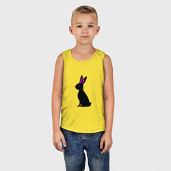 Майка детская хлопок Черный кролик, цвет: желтый — фото 2