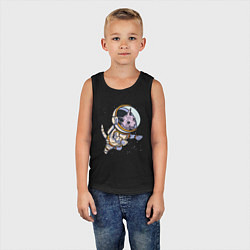 Майка детская хлопок Кот сфинкс космонавт, цвет: черный — фото 2