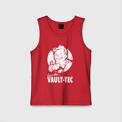 Майка детская хлопок Vault boy - join the vault tec, цвет: красный