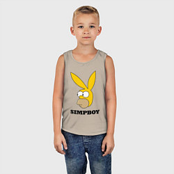 Майка детская хлопок Simpboy - rabbit Homer, цвет: миндальный — фото 2