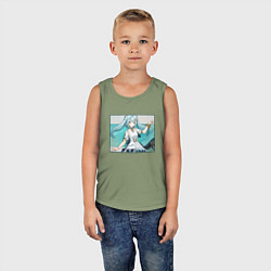 Майка детская хлопок Фарузан Геншин импакт, цвет: авокадо — фото 2