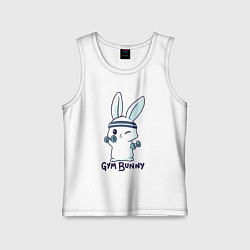 Майка детская хлопок Gym bunny, цвет: белый
