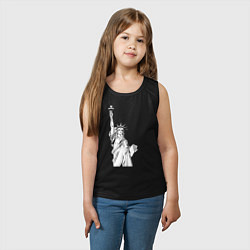 Майка детская хлопок Статуя Свободы в графике, цвет: черный — фото 2