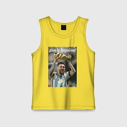 Майка детская хлопок Lionel Messi - world champion - Argentina, цвет: желтый