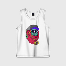 Майка детская хлопок Lion swag, цвет: белый