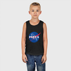 Майка детская хлопок Nasa - pizza, цвет: черный — фото 2