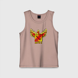 Майка детская хлопок Дота 2 - огненный феникс, цвет: пыльно-розовый