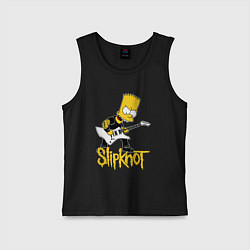 Майка детская хлопок Slipknot Барт Симпсон рокер, цвет: черный