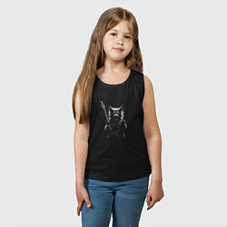 Майка детская хлопок Black metal cat, цвет: черный — фото 2
