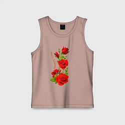 Майка детская хлопок Прекрасная Инесса - букет из роз, цвет: пыльно-розовый