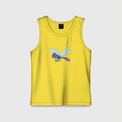 Майка детская хлопок Милая мультяшная стрекоза, цвет: желтый