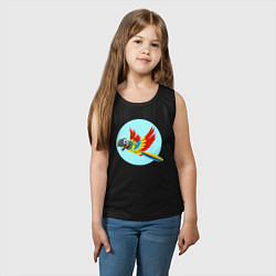 Майка детская хлопок Красочный попугай, цвет: черный — фото 2