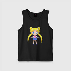 Майка детская хлопок Sailor moon chibi, цвет: черный