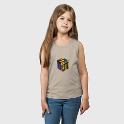 Майка детская хлопок Кубик-рубик, цвет: миндальный — фото 2