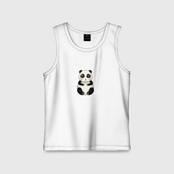 Майка детская хлопок Мультяшная панда, цвет: белый