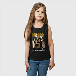 Майка детская хлопок Queen винтаж, цвет: черный — фото 2