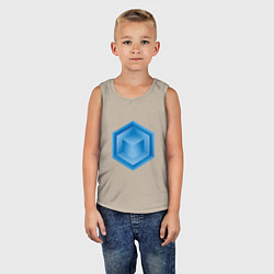 Майка детская хлопок Многоугольник с кубом внутри, цвет: миндальный — фото 2