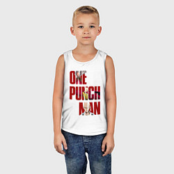 Майка детская хлопок Ванпанчмен Сайтама, цвет: белый — фото 2