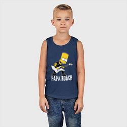 Майка детская хлопок Papa Roach Барт Симпсон рокер, цвет: тёмно-синий — фото 2