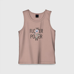 Майка детская хлопок Flower power, цвет: пыльно-розовый