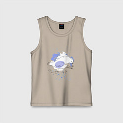 Майка детская хлопок Грустный голубь: mood AF, цвет: миндальный