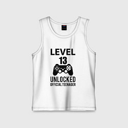 Майка детская хлопок Level 13 unlocked, цвет: белый