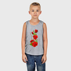 Майка детская хлопок Прекрасная Фаина - букет из роз, цвет: меланж — фото 2