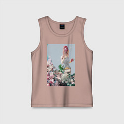 Майка детская хлопок Девушка с хамелеоном, цвет: пыльно-розовый