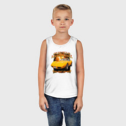 Майка детская хлопок Американский маслкар Chevrolet Corvette Stingray, цвет: белый — фото 2