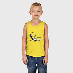 Майка детская хлопок Планктон в бархатных тягах, цвет: желтый — фото 2