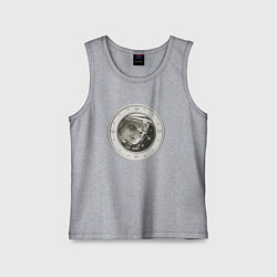 Майка детская хлопок Юрий Гагарин в иллюминаторе, цвет: меланж