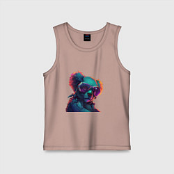 Майка детская хлопок Коала в очках, цвет: пыльно-розовый