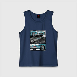 Майка детская хлопок Mercedes-Benz 300SL Roadster V1, цвет: тёмно-синий