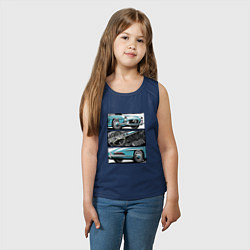 Майка детская хлопок Mercedes-Benz 300SL Roadster V1, цвет: тёмно-синий — фото 2