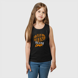 Майка детская хлопок Баскетбольный ДНК, цвет: черный — фото 2
