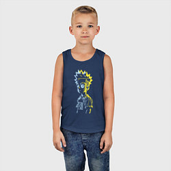 Майка детская хлопок Светящийся Барт Симпсон - фантазия, цвет: тёмно-синий — фото 2